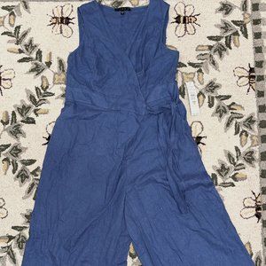 Tiana B Women's Tie Wrap V-Neck Linen Jumpsuit Size 12